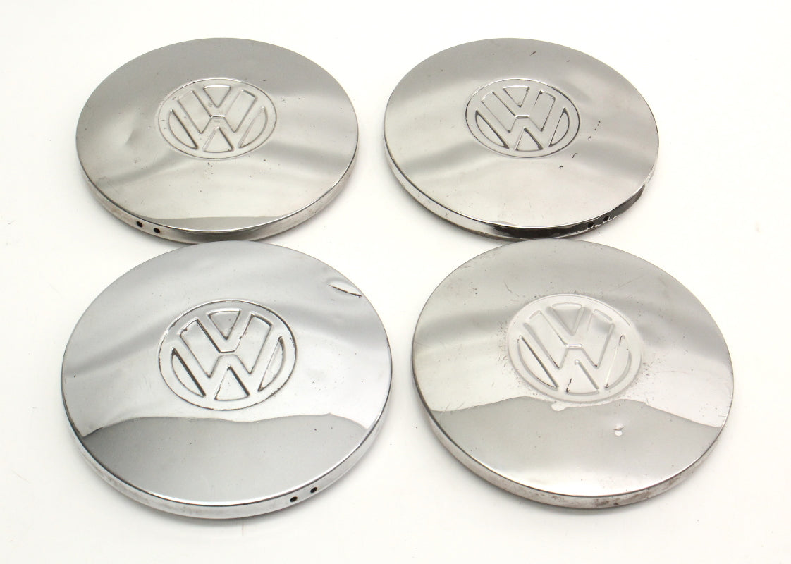 Chrome Wheel Center Hub Cap Set 75-84 VW Rabbit Jetta Pickup MK1 ~ Genuine