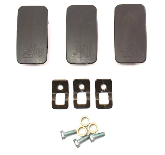 Child Seat Restraint Hooks Mounts Caps Audi A4 02-05 B6 - Black - 4B0 887 301