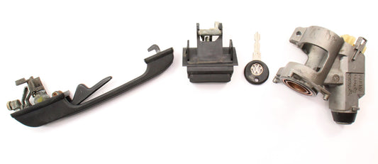Lock Set Ignition Door Handle Key 85-92 VW Golf GTI MK2 - Genuine - 357 905 851