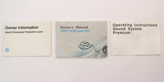 1997 Volkswagen VW Golf GTI MK3 Owners Manual Book - Genuine