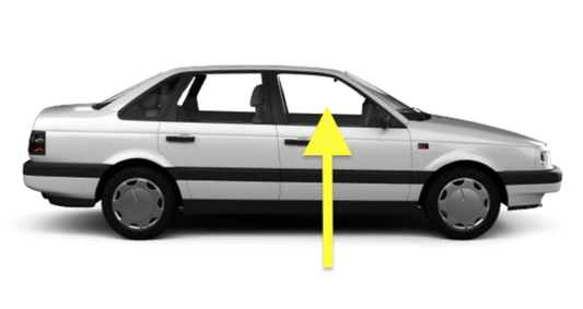 RH Front Door Window Side Glass 90-94 VW Passat B3 Sedan & Wagon - Genuine