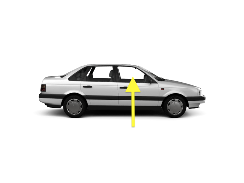 RH Front Door Window Side Glass 90-94 VW Passat B3 Sedan & Wagon - Genuine
