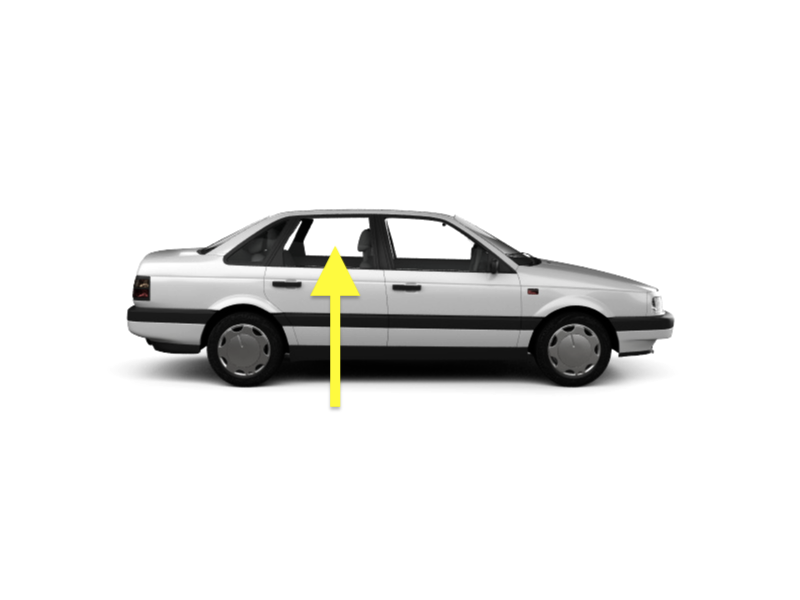 RH Rear Door Window Exterior Side Glass 90-97 VW Passat Sedan B3 B4 - Genuine