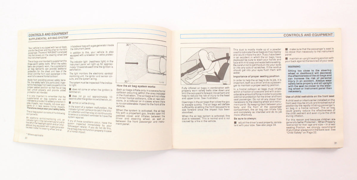 1995 Volkswagen VW Golf MK3 MKIII Owners Manual Book & Case - Genuine