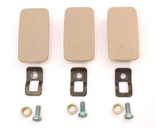 Child Seat Restraint Hooks Mounts Caps 02-05 Audi A4 B6 - Beige - 4B0 887 301 A