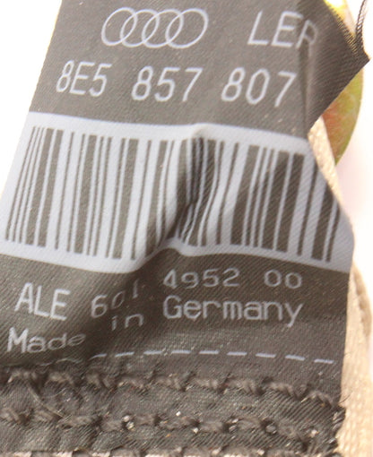 Center Rear Seatbelt Seat Belt 02-05 Audi A4 B6 - Genuine - 8E5 857 807 Q