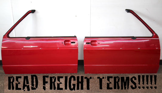 Pair Door Shell Skins 80-93 VW Rabbit Convertible Cabriolet MK1 Red - Genuine