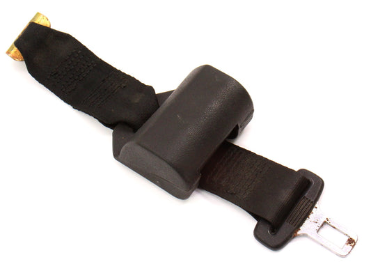 Rear Seat Lap Belt 85-92 VW Cabriolet - Black - Genuine - 533 857 813 B