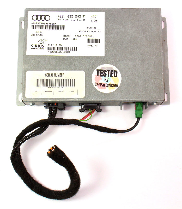 Sirius Satellite Radio Module 07-10 Audi A4 A5 A6 A8 Q7 Genuine - 4E0 035 593 F