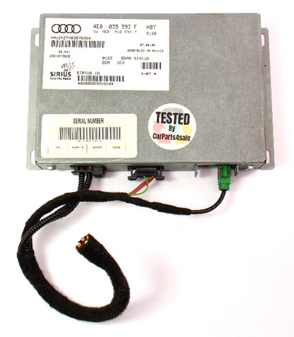 Sirius Satellite Radio Module 07-10 Audi A4 A5 A6 A8 Q7 Genuine - 4E0 035 593 F