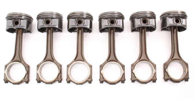 Set Of 6 Piston & Connecting Rod 98-05 Audi A6 A4 VW Passat B5 ATQ V6 2.8 30v