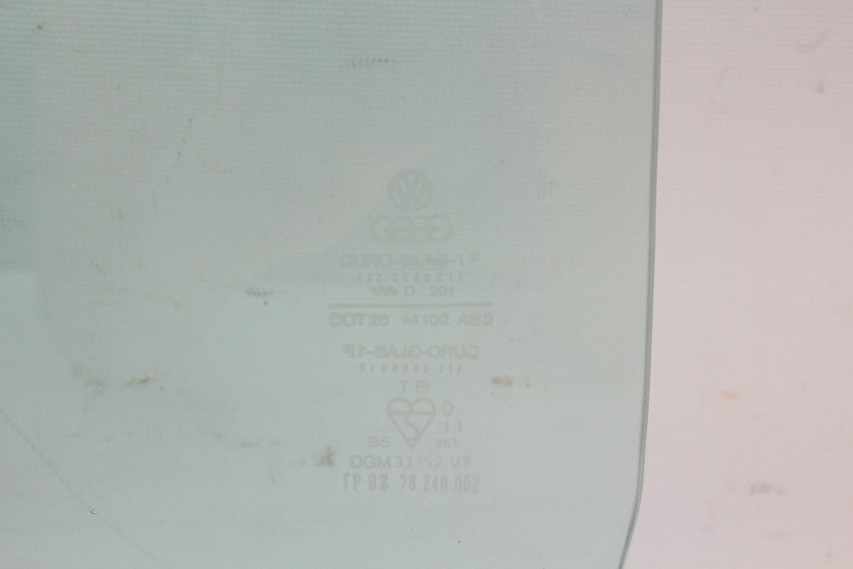 LH Front Door Window Side Glass 80-93 VW Rabbit Convertible Cabriolet MK1 OE