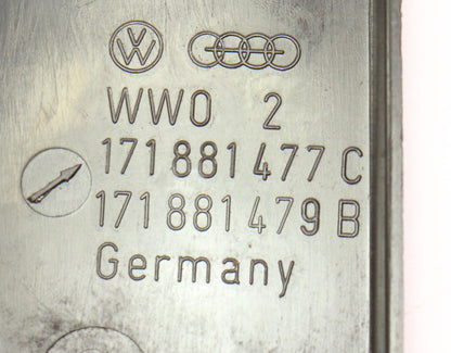 LH Outer Seat Hinge Side Trim VW 75-84 Rabbit GTI MK1 - Black - 171 881 477 C