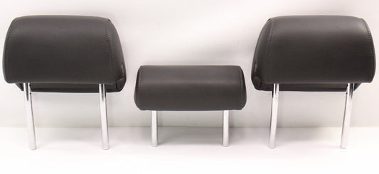 Rear Headrest Head Rest Set 02-05 Audi A4 S4 B6 Sedan Dark Gray Leather Genuine
