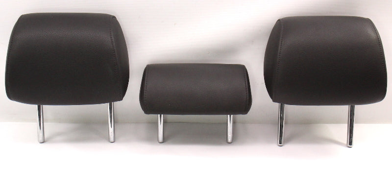 Rear Headrest Head Rest Set 02-05 Audi A4 S4 B6 Sedan Dark Gray Leather Genuine
