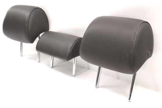 Rear Headrest Head Rest Set 02-05 Audi A4 S4 B6 Sedan Dark Gray Leather Genuine