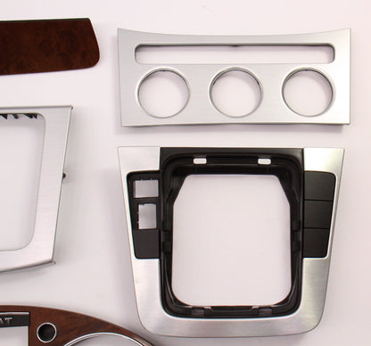 Wood & Brushed Silver Interior Dash Trim Set 06-10 VW Passat B6 - Genuine