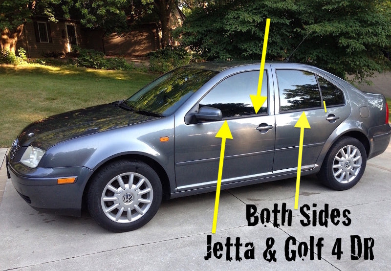 Window Molding Seal Scraper Trim Set 99-05 VW Jetta Golf MK4 4 Door ~ Genuine