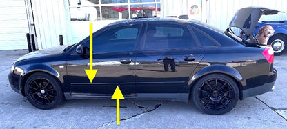 LH Front Center Door Molding Trim 02-05 Audi A4 B6 - LY9B Black - 8E0 853 953