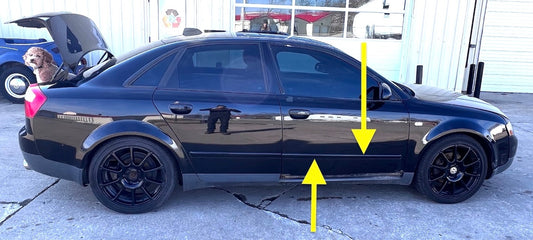 RH Front Center Door Molding Trim 02-05 Audi A4 B6 - LY9B Black - 8E0 853 954