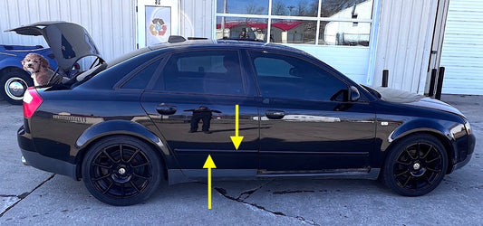 RH Rear Center Door Molding Trim 02-05 Audi A4 B6 - LY9B Black - 8E0 853 964