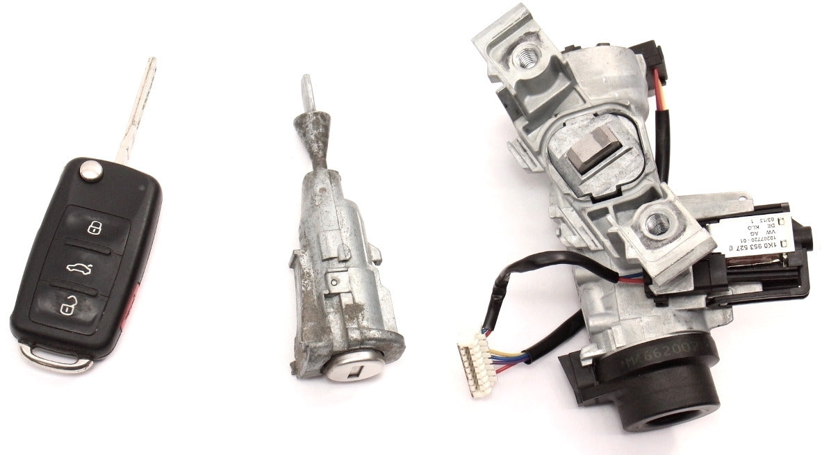 Lock Set Ignition Collar Door Key 10-14 VW Jetta Sportwagen MK6 - 1K0 905 851 B