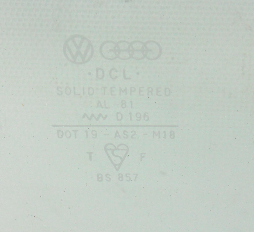 LH Rear Exterior Side Door Window Glass 75-84 VW Rabbit Jetta Mk1 4 DR - Genuine