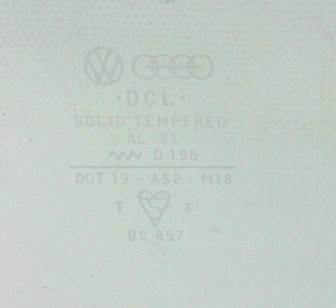 LH Rear Exterior Side Door Window Glass 75-84 VW Rabbit Jetta Mk1 4 DR - Genuine