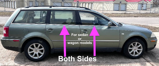 Chrome Door Window Seal Scraper Trim Molding Set 01-05 VW Passat B5.5 ~ Genuine