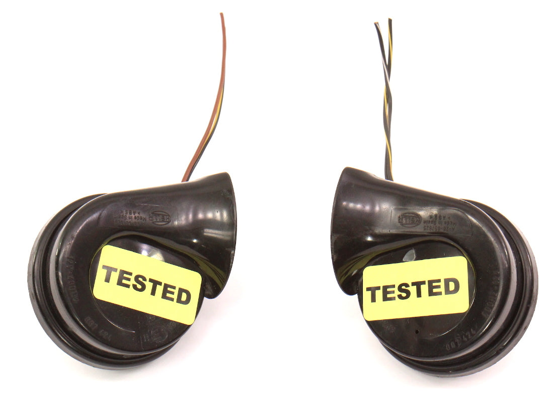 Hella Horn Set 03-06 Audi A4 S4 B6 Convertible - Genuine - 8H0 951 223 / 221