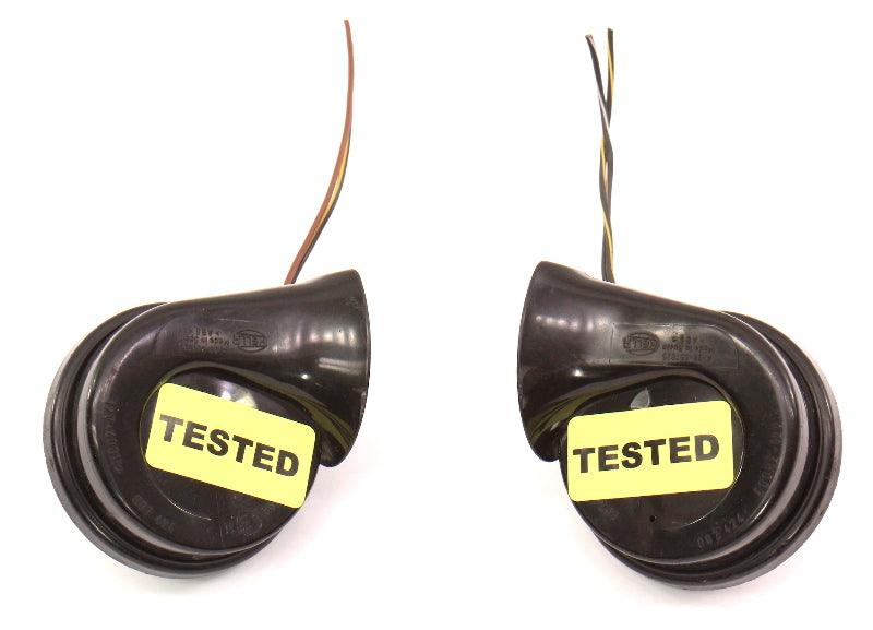 Hella Horn Set 03-06 Audi A4 S4 B6 Convertible - Genuine - 8H0 951 223 / 221