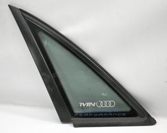 LH Rear Quarter Window Small Side Glass 02-05 Audi A4 B6 Black Trim ~ Genuine