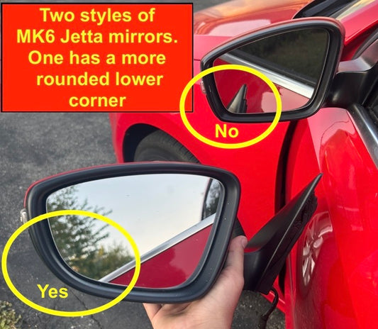 LH Side View Door Exterior Mirror 11-18 VW Jetta MK6 LC9X Black Pearl - Genuine