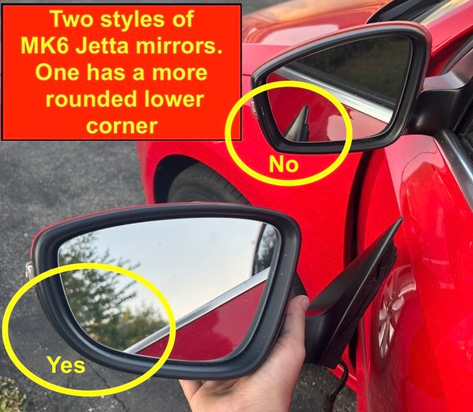 LH Side View Door Exterior Mirror 11-18 VW Jetta MK6 - LY3D Red - 5C7 857 501 AB