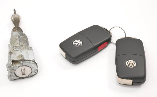 Ignition Keys Door Lock Set 11-14 VW Jetta Sedan MK6 - Genuine - 5C6 837 167 A