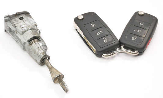 Ignition Keys Door Lock Set 11-14 VW Jetta Sedan MK6 - Genuine - 5C6 837 167 A