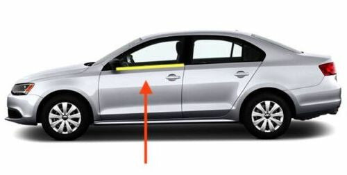 LH Front Black Lower Window Trim Molding 11-18 VW Jetta MK6 Sedan 5C6 837 477 B
