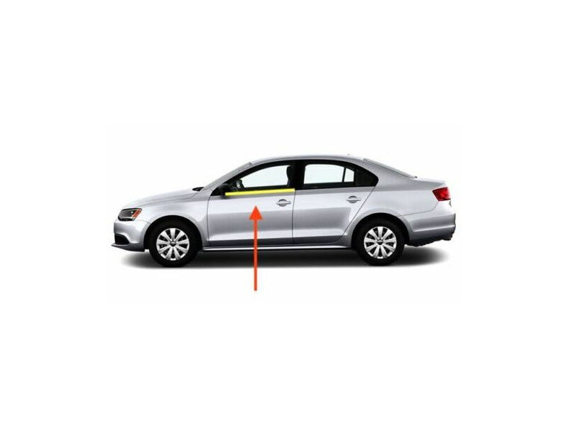 LH Front Black Lower Window Trim Molding 11-18 VW Jetta MK6 Sedan 5C6 837 477 B
