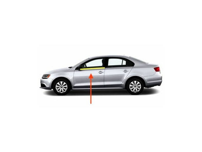 LH Front Black Lower Window Trim Molding 11-18 VW Jetta MK6 Sedan 5C6 837 477 B