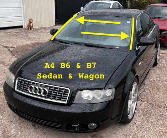 Windshield Side Trim Moldings 02-08 Audi A4 S4 B6 B7 Sedan Wagon - 8E0 854 327 E