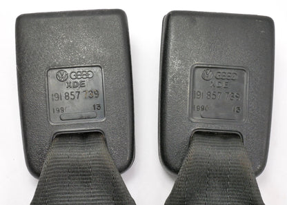 Rear Seat Belt Receivers 85-92 VW Jetta Golf GTI MK2 Black Genuine - 191 857 739