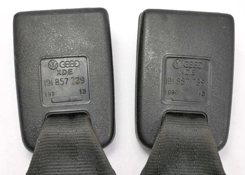 Rear Seat Belt Receivers 85-92 VW Jetta Golf GTI MK2 Black Genuine - 191 857 739