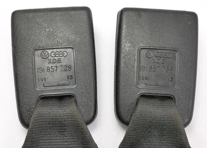Rear Seat Belt Receivers 85-92 VW Jetta Golf GTI MK2 Black Genuine - 191 857 739