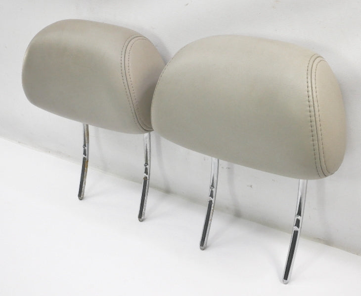 Leather Front Headrest Set 95-99 VW Cabrio MK3 Flint Beige - Genuine