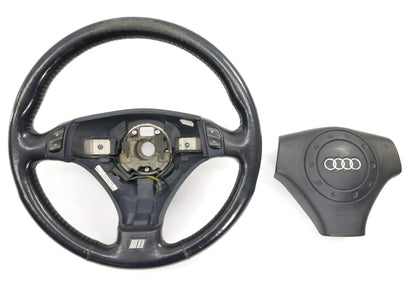 Navy Blue 3 Spoke Sport Steering Wheel 96-02 Audi A4 S4 B5 - Genuine - 4B0 880 201 G