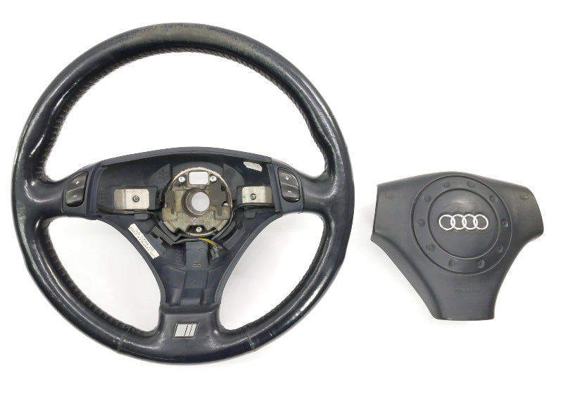Navy Blue 3 Spoke Sport Steering Wheel 96-02 Audi A4 S4 B5 - Genuine - 4B0 880 201 G