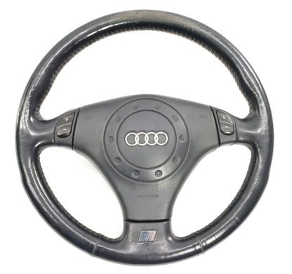 Navy Blue 3 Spoke Sport Steering Wheel 96-02 Audi A4 S4 B5 - Genuine - 4B0 880 201 G