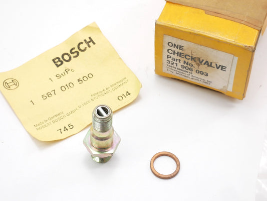 NOS Check Valve VW Audi - Genuine - Autobahn - 321 906 093 / 1587010500