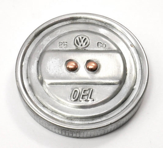Vintage Aluminum Oil OEL Filler Cap Beetle Bus Ghia Aircooled VW ~ Genuine ~