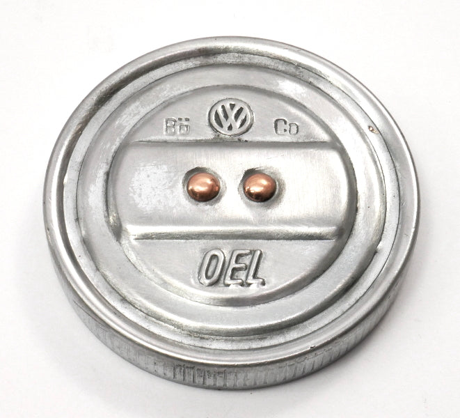 Vintage Aluminum Oil OEL Filler Cap Beetle Bus Ghia Aircooled VW ~ Genuine ~